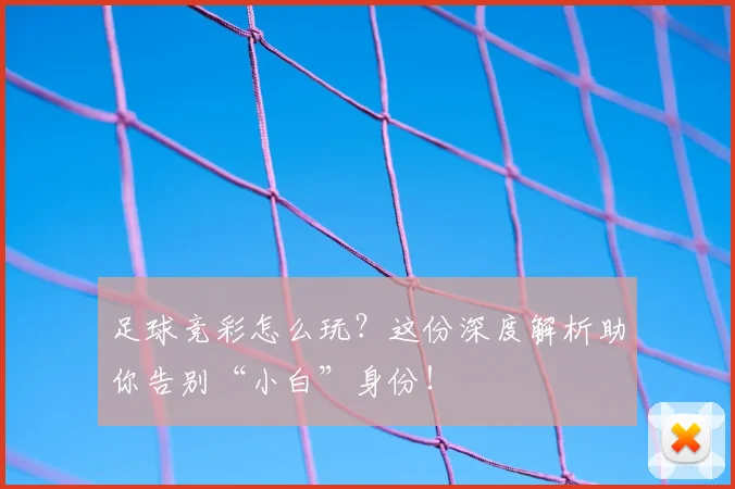 足球竞彩怎么玩?这份深度解析助你告别“小白”身份!